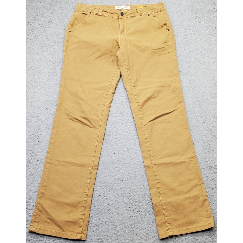 Pilcro and the Letterpress Chino Pants Womens 28 Tan Cotton Stretch Straight Leg